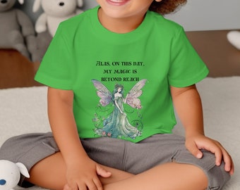 Peuter Fairy T-shirt, grillig bos magisch wezen, meisjes betoverde tee, kinderen natuur fantasie kleding, groene fee top cadeau