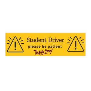 Caution Student Driver Bumper Sticker, Funny Car Decal for New Drivers, Gift for Student Drivers, Safe Driving Reminder Stickers