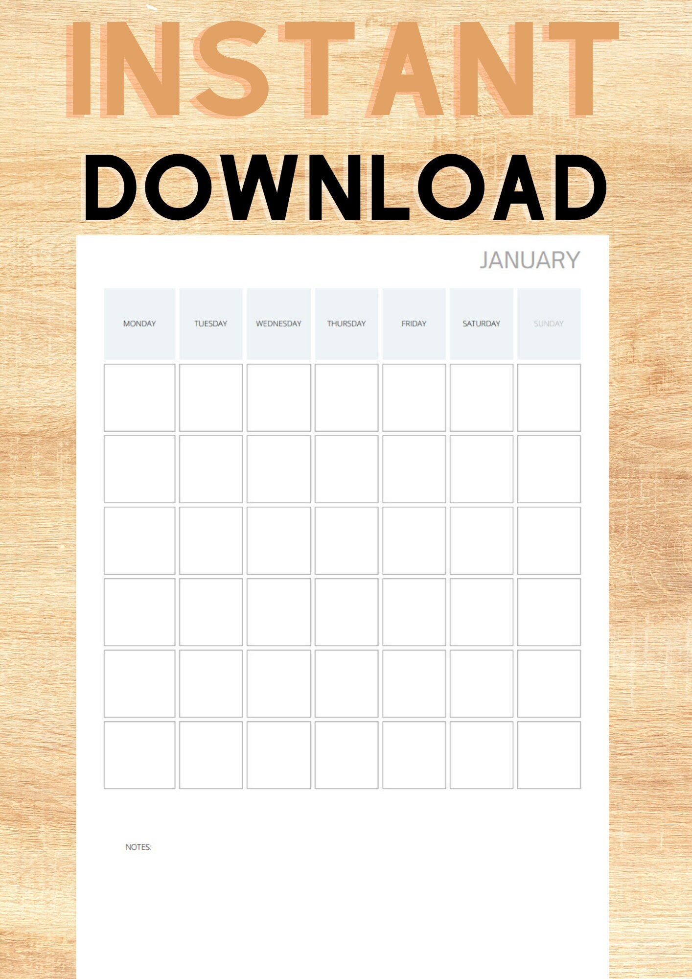 Printable Blank Calendar, Monthly Calendar, Yearly Planner, To-do List ...
