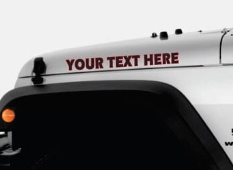 Custom Jeep Hood Decals Truck Hood Name Decal Hood Text Etsy
