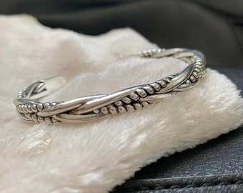 Viking Bracelet, Adjustable Silver Bangle Bracelet, Thin Bangle , Cuff Bracelet, Silver Cuff, Gift for Him, Gothic Twisted Bangle,Man Bangle