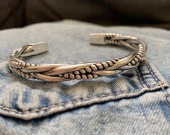 Viking Bracelet, Adjustable Silver Bangle Bracelet, Thin Bangle, Silver Cuff Bracelet, Valentines Day Gift for Him,Gothic Twisted Man Bangle