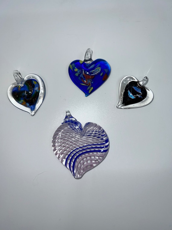 Glass Heart Pendant Collection - Four Hearts!