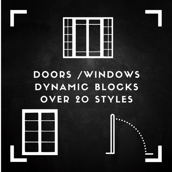 CAD Door / Window Blocks for Architectural & Interior Design - Over 20 Styles to choose from.