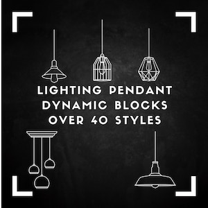 CAD Lighting Pendant Blocks for Architectural & Interior Design - Over 40 Styles to choose from.