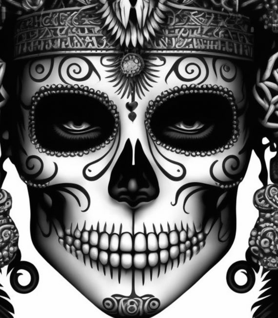 mexican aztec skull warrior Generative AI Stock Illustration