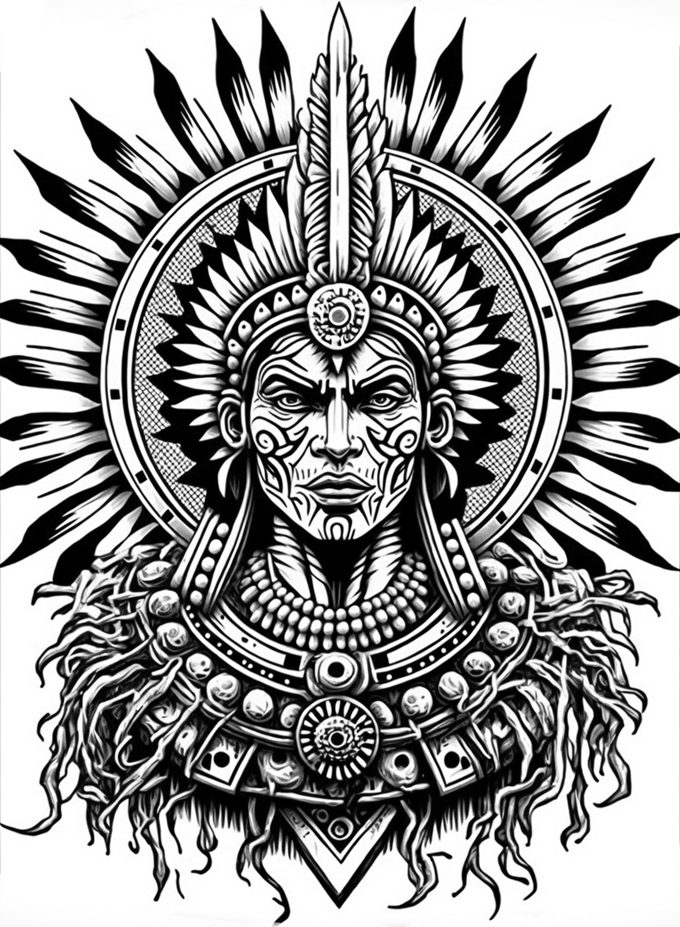 Aztec Mandala Coloring Pages