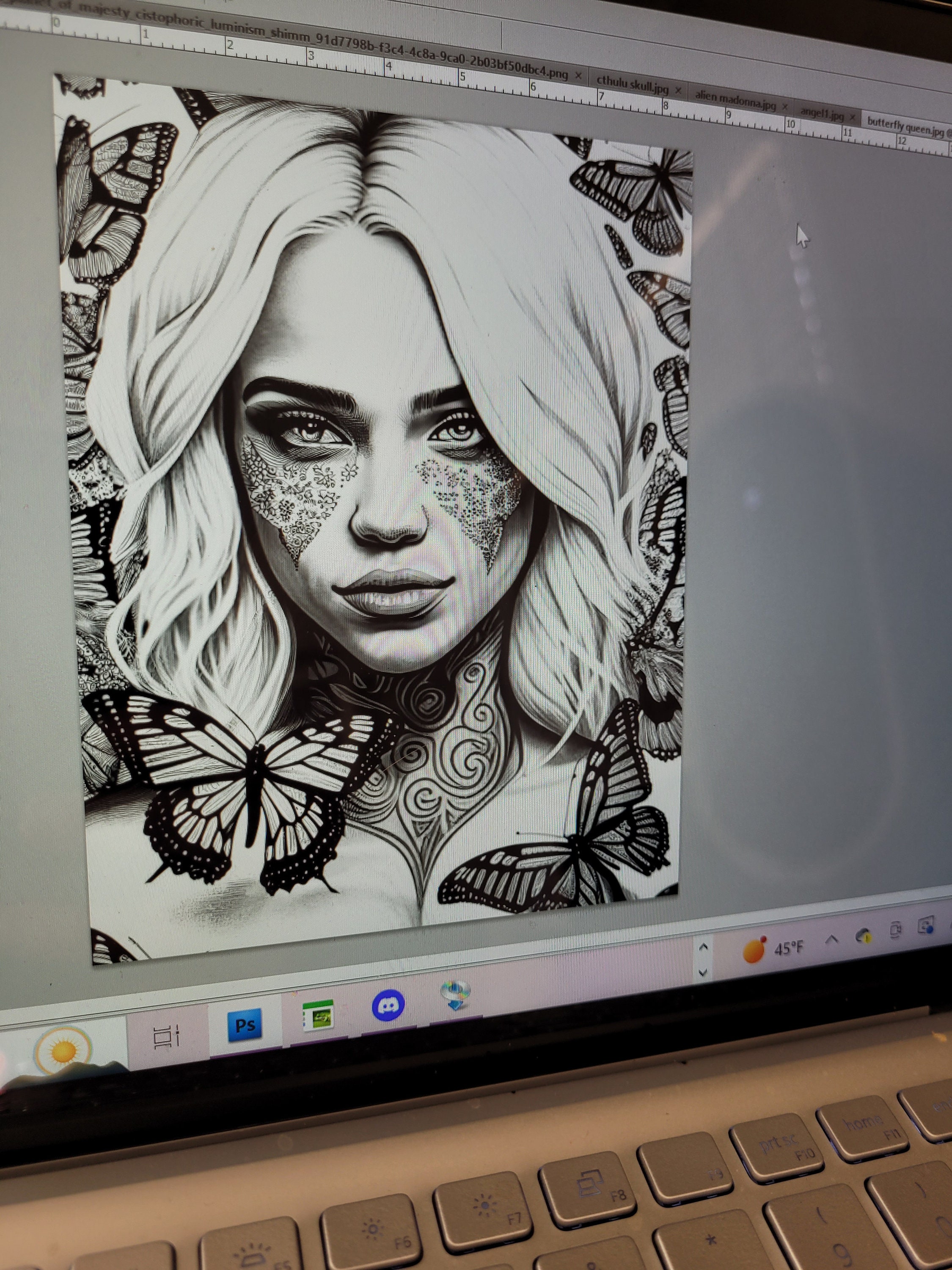 Queen of the Butterflies Coloring Sheet 1, Adult Coloring Page of A ...