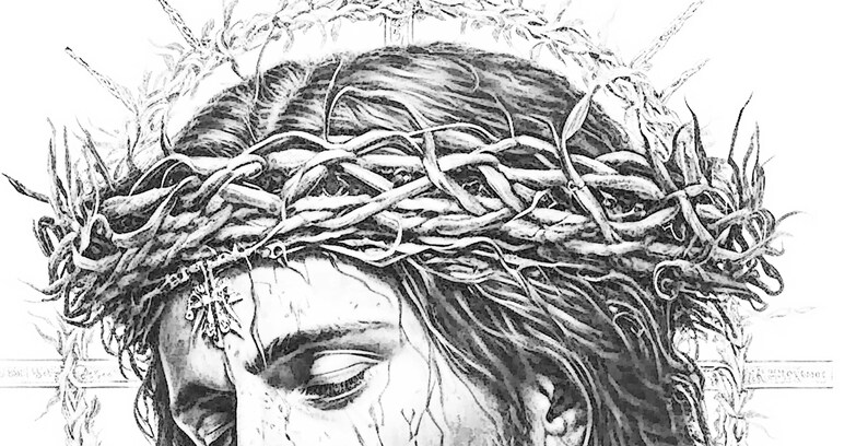 Holy Portrait of Jesus With Crown of Thorns Coloring Page, Machine Learning Generated Ai Image ...