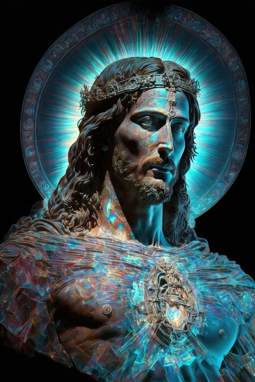 Holographic Apparition of Jesus Christ 3, Machine Learning Generated AI ...