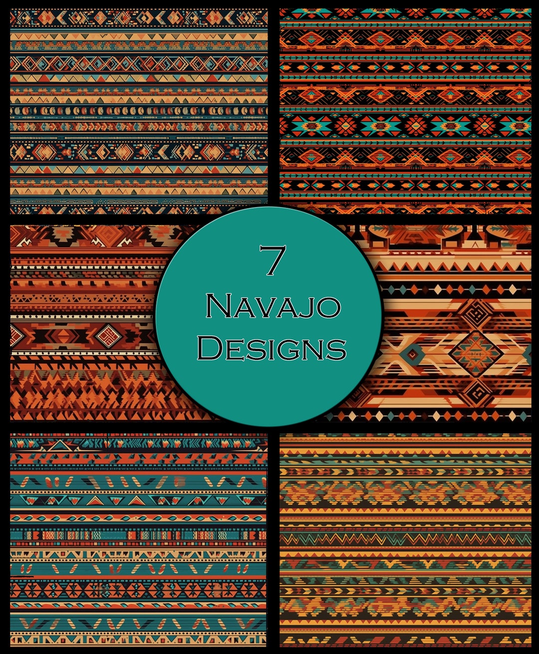 Traditional Navajo Patterns Digital File of 7 Dine Blanket Etsy