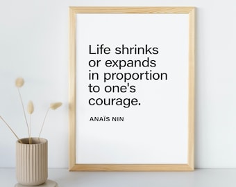 Anais Nin Quote Print, Inspirational Home Decor (Digital Download)