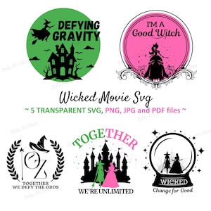 Wicked Movie Elphaba Glinda|Ariana|Musical|T Shirt Hoodies Logo|I am defying gravity|Png Svg Jpg for Sublimation Cricut|Digital Download