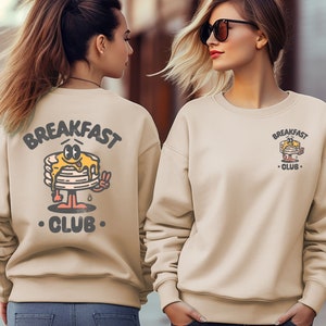 Breakfast Club Sweatshirt, Aesthetic Bohemian, Retro Vintage, Oversized Retro Graphic Hoodie