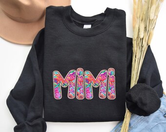 Preppy Mimi Shirt, Floral Mimi Graphic Tee, Colorful Bow Aesthetic T-Shirt, Trendy Girly Sweatshirt, Cute Coquette Hoodie