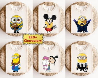 Custom Minions T Shirt, Despicable Me Character Tee, Theme Park Family Matching Outfit, Kids Vacation Apparel, Birthday Party Gift