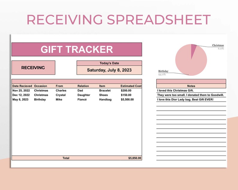 Gift Tracker Bundle Gift Planner Fillable and Printable - Etsy