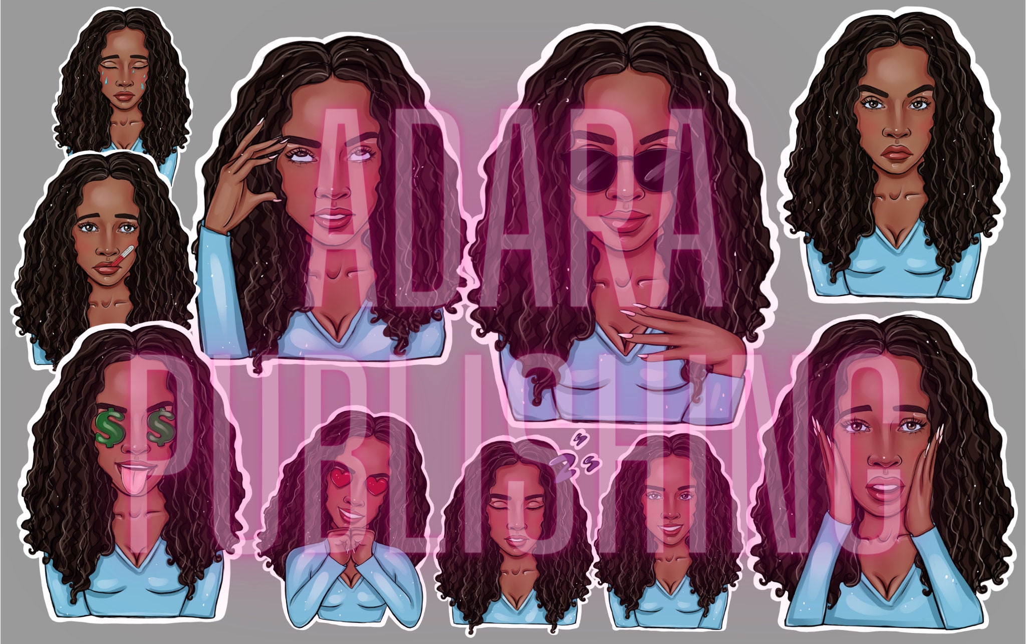 Melanin Digital Mood Stickers, Black Girl Magic Planner Stickers for ...