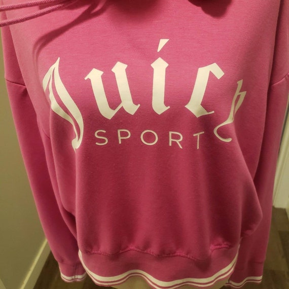 VINTAGE Juicy Couture Sport Pink cropped logo hoo… - image 4