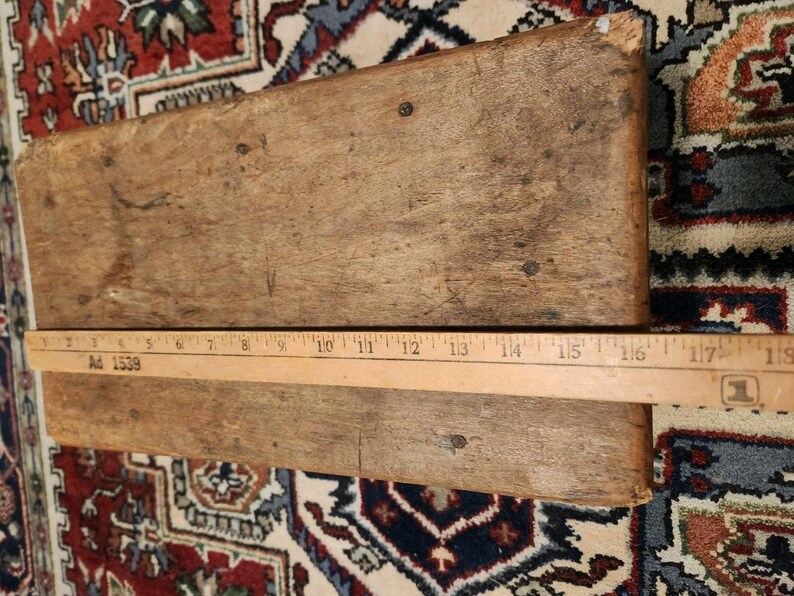 Vintage Primitive Wooden Stool Rustic Farmhouse Old Paint Folk Art ...