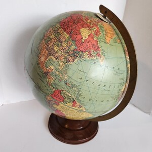 Replogle Precision 12" Vtg 1939 Tabletop World Globe USA Pre Hawaii Statehood