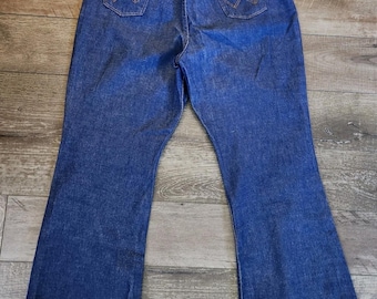 Wrangler True Vintage Rigid Denim Jeans Full Hips Western USA Flare High Rise