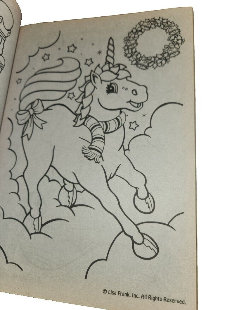 2 Vintage LISA FRANK Christmas Coloring Book s 5 Marked Pages Only - Etsy