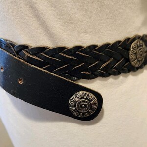 Black Leather Belt With Silver Accents - Etsy display picture 3