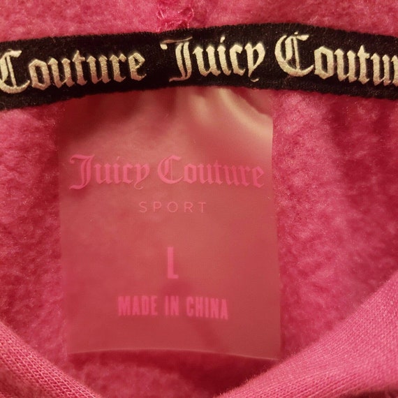 VINTAGE Juicy Couture Sport Pink cropped logo hoo… - image 7