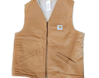 Vintage Faded Black Carhartt Vest - Carhartt Zip up Quilted