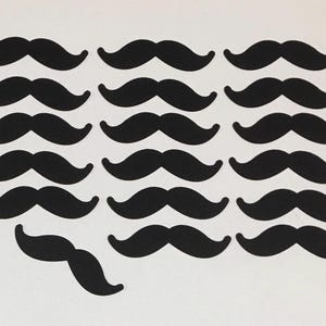 Black cardstock mustaches (40) 3.5&quot; x 1&quot; mustache party favors - 0019