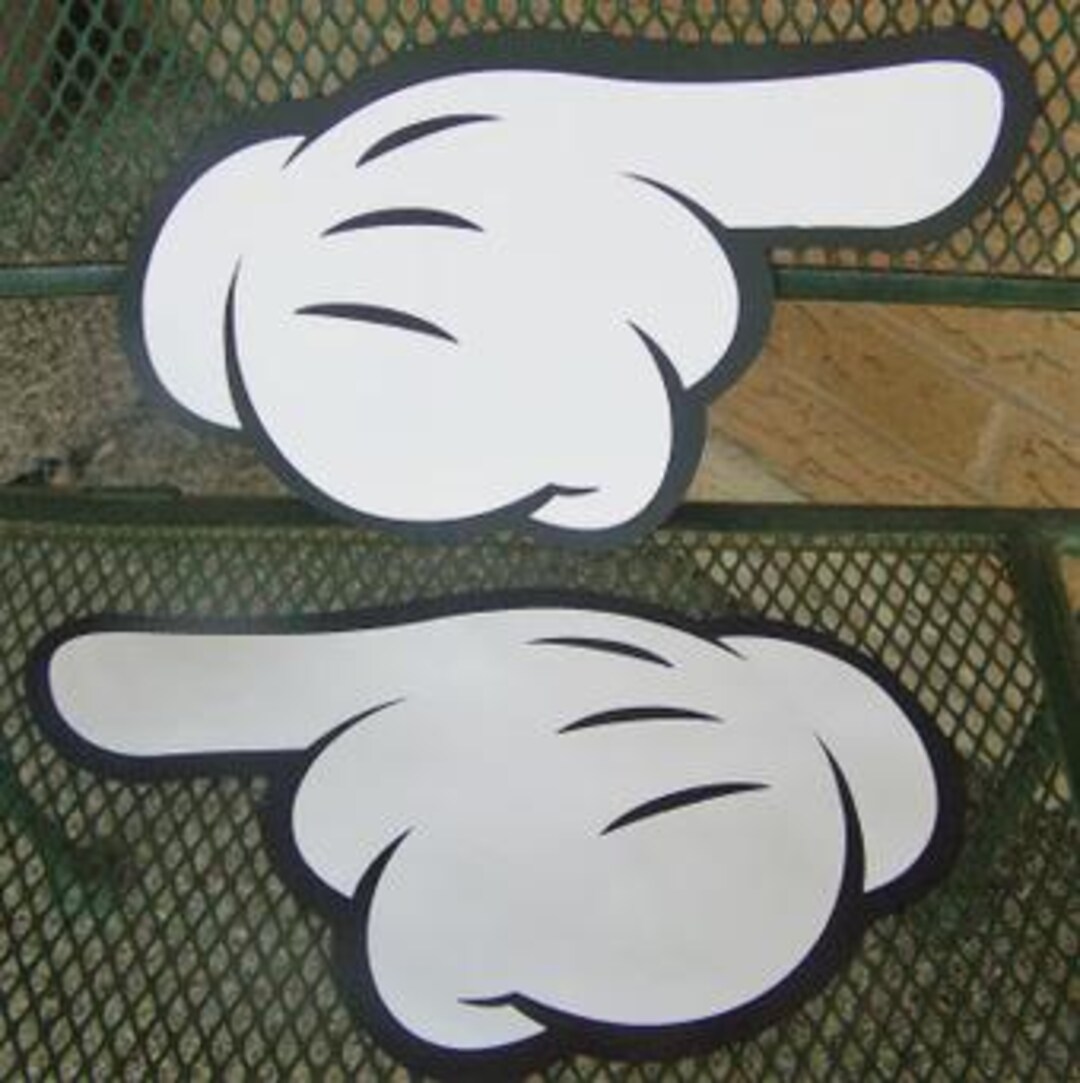 Corner Hand Sign Double Sided Pointing Hand Sign: Party Directional Decor (6