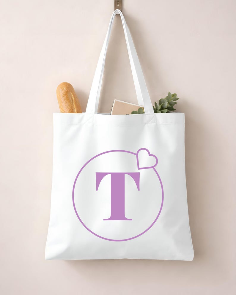Heart Monogram, Circle Letter, Simple Initial, Personalized Monogram ...