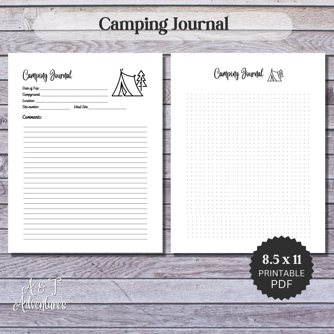 Camping Journal Printable 8.5 X 11 Camping Log - Etsy