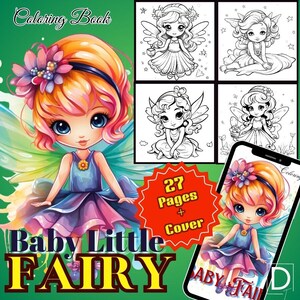 Little Fairies Coloring Pages, Fairy Fantasy Colouring Book, Grayscale Fairy Printables , Cute Fairies Grayscale Digital Images