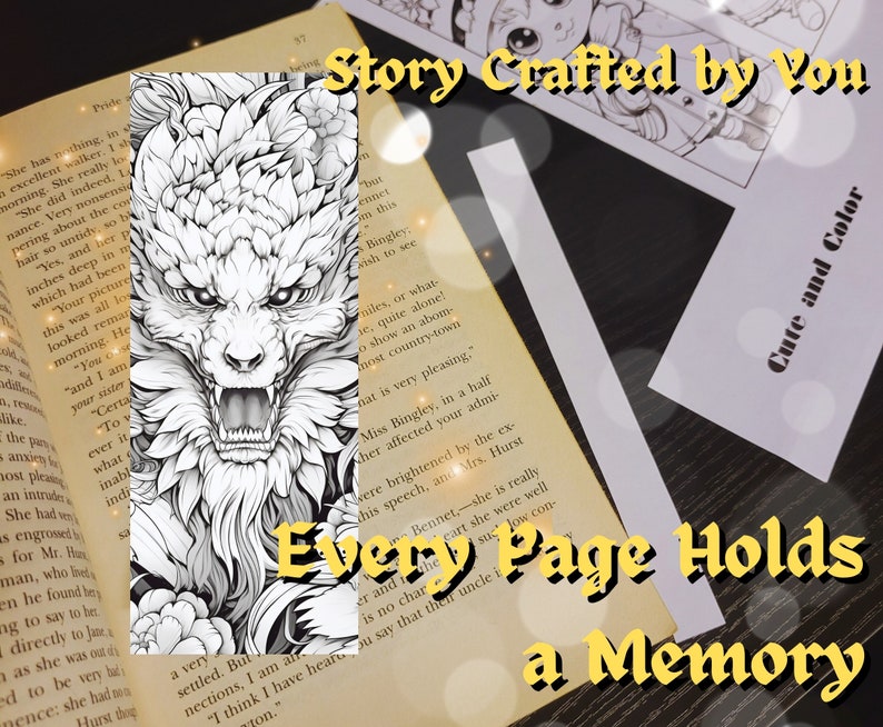 Dragon Coloring Bookmark , Printable Digital Downloads, Book Lovers ...