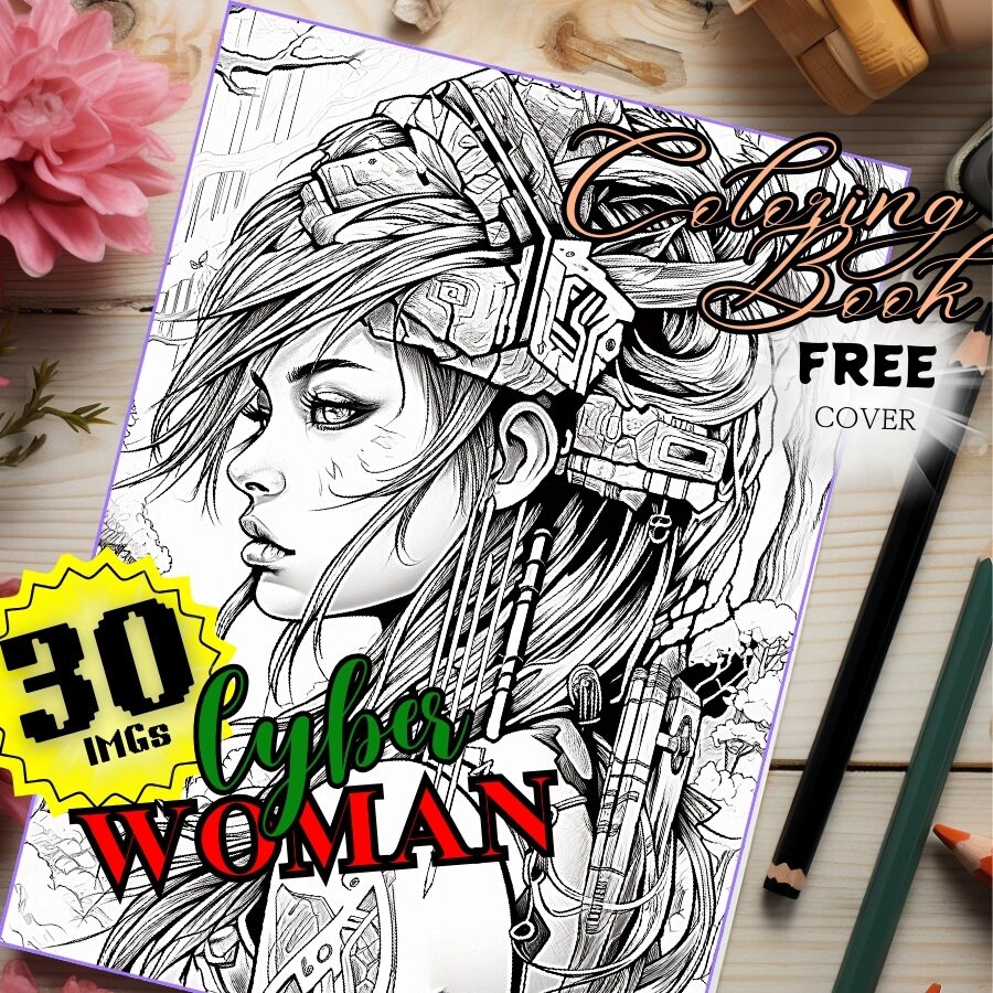 Steampunk Cyberpunk Sexy Adult Coloring Book , Fantasy Sexy Coloring ...