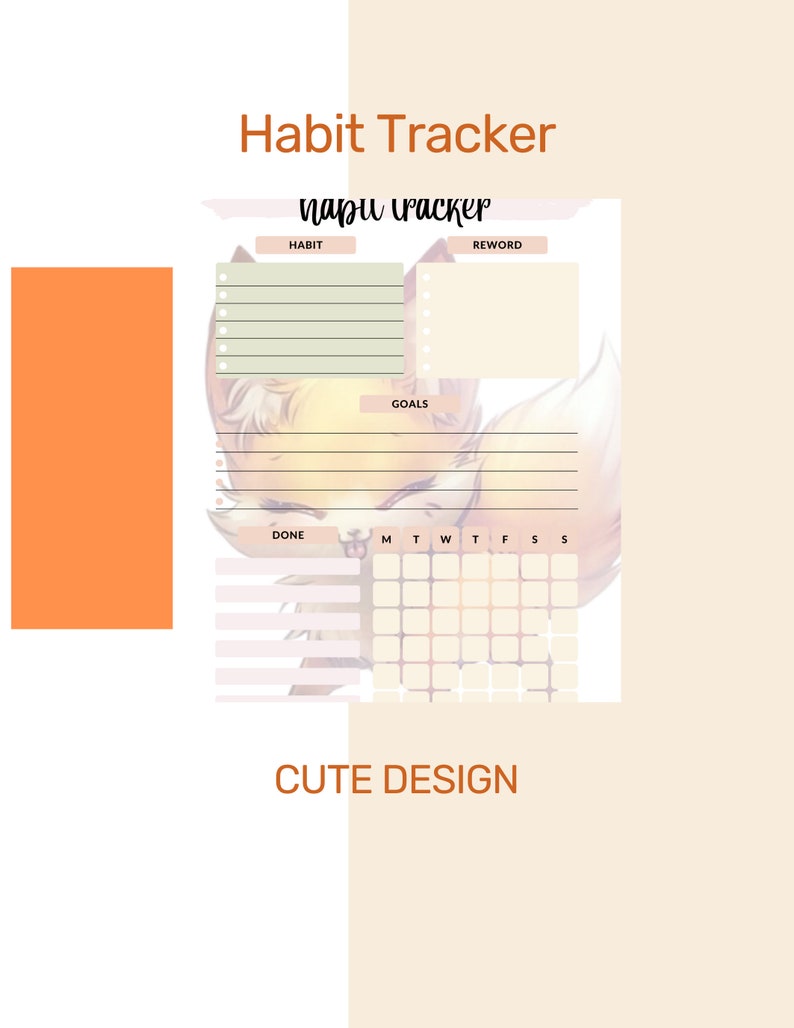 Habit tracker google sheets template productivity planer etsy