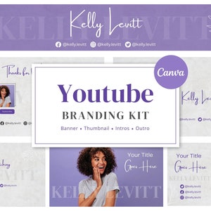 YouTube Branding Kit | YouTube Banners, Thumbnails, Intros & Outros l Youtube channel kit | Editable Canva Templates