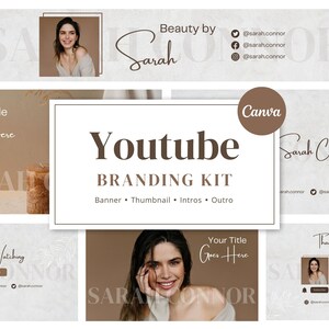 YouTube Branding Kit | YouTube Banners, Thumbnails, Intros & Outros l Youtube channel kit | Editable Canva Templates
