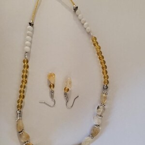 Serene Citrine and Moonstone Necklace/ Earrings-Bohemian by Sixta