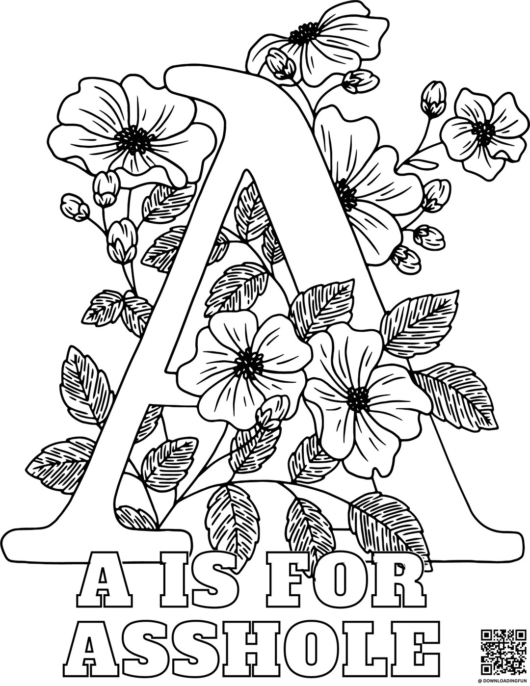 Adult Alphabet of Insults Coloring Digital Download - Etsy