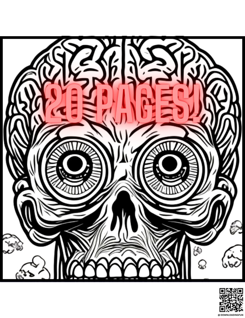 Creepy Undead Coloring Book Zombie Monsters Digital Download - Etsy