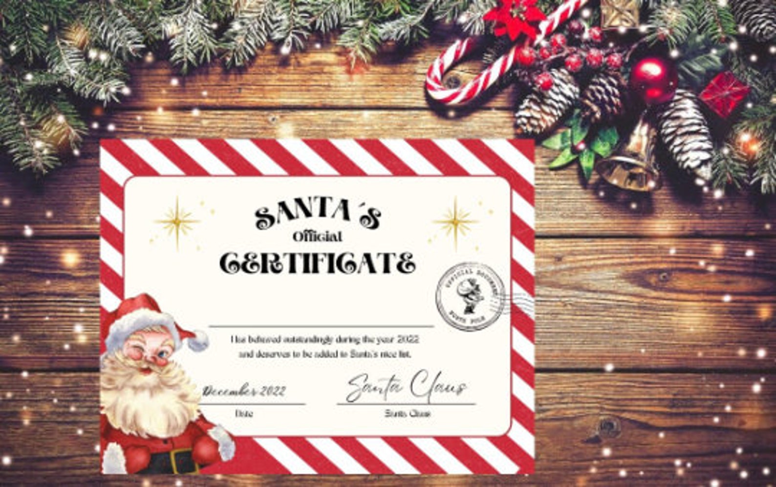Letter to Santa Printable/ Santa Certificate Printable/ Christmas ...