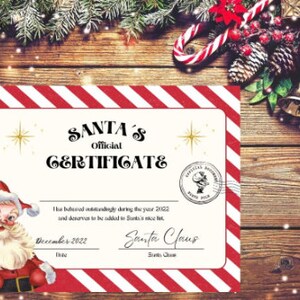 Letter to Santa Printable/ Santa Certificate Printable/ Christmas ...