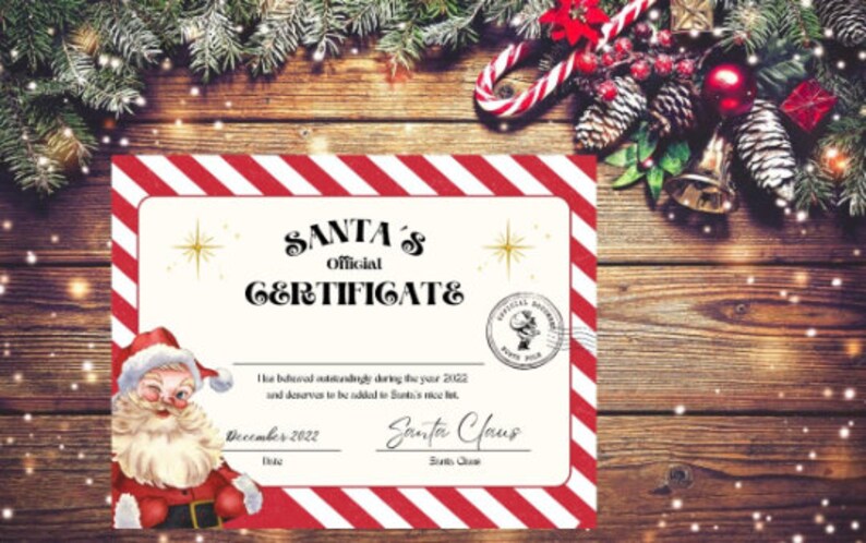 Letter to Santa Printable/ Santa Certificate Printable/ Christmas ...