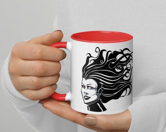 Witchy Medusa Colored Ceramic Coffee Mug