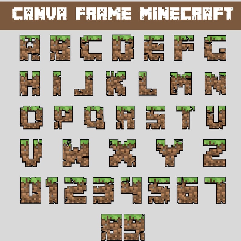 Mine Font Bundle, Game Font Bundle ,canva Frames ,mine Alphabet Letters ...