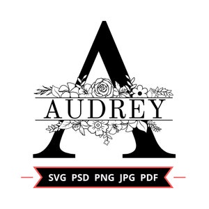 Floral Split Alphabet A-Z SVG, Floral  Alphabet , floral lettering,Name Svg,Flourish Alphabet