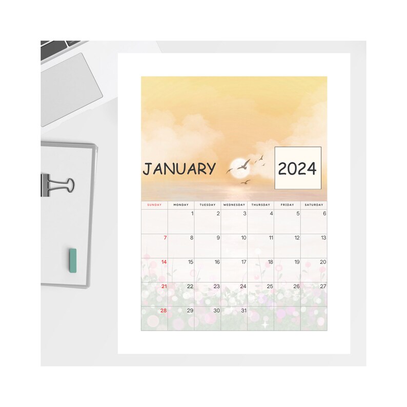 Personalized 2024 Photo Calendar Monthly Calendar Canva Calendar 2024